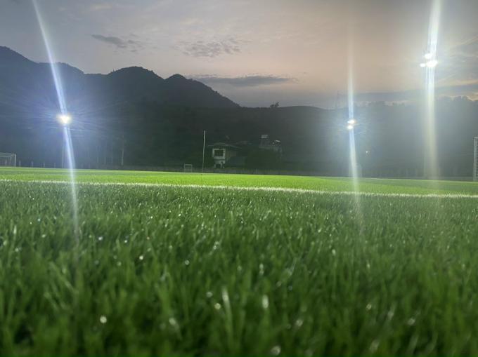 herbe synthétique d'herbe de taille de 55mm du football artificiel de gazon résistante à l'usure 0