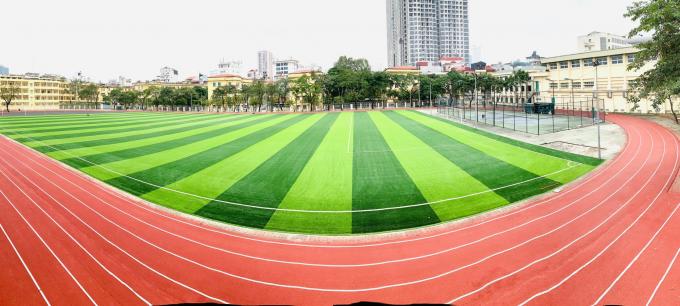 Le terrain de football tapissent l'herbe synthétique d'herbe de 40mm de terrain de football du football artificiel artificiel de gazon 0