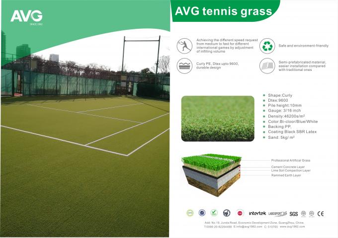 Faux tapis synthétique artificiel de gazon d'herbe pour le court de tennis de Padel 1