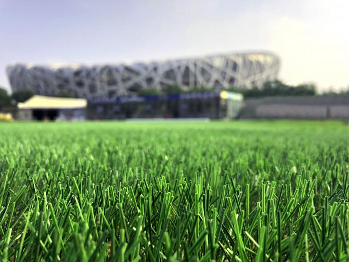 Taille tissée par pelouse artificielle naturelle du gazon 50mm d'herbe du football 0