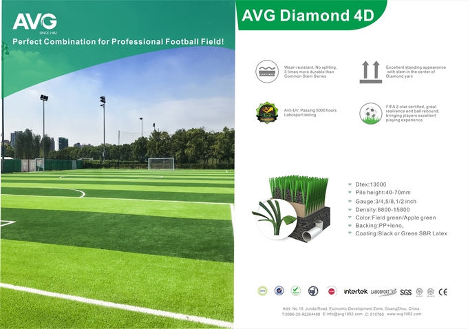 L'herbe tapissent la qualité artificielle de la FIFA du football d'herbe du football 60MM 0
