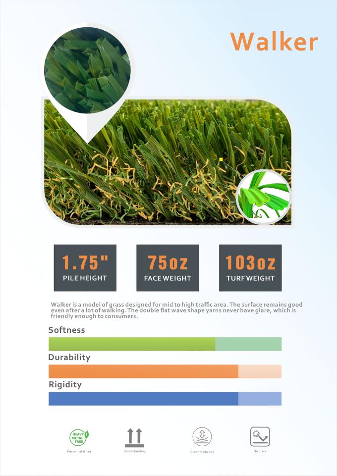 Pelouse en plastique de couleur verte aménageant l'herbe en parc de tapis artificielle synthétique de gazon pour le jardin 1