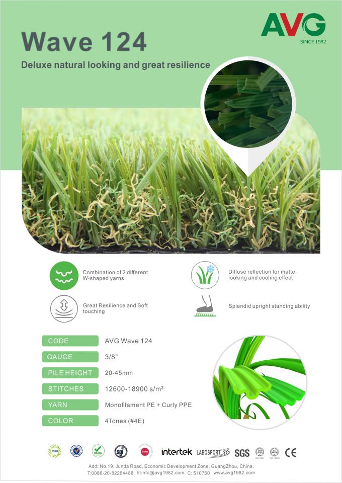 Le plancher d'herbe pour l'herbe 35MM artificiels de paysage de jardin a coloré l'herbe artificielle 0