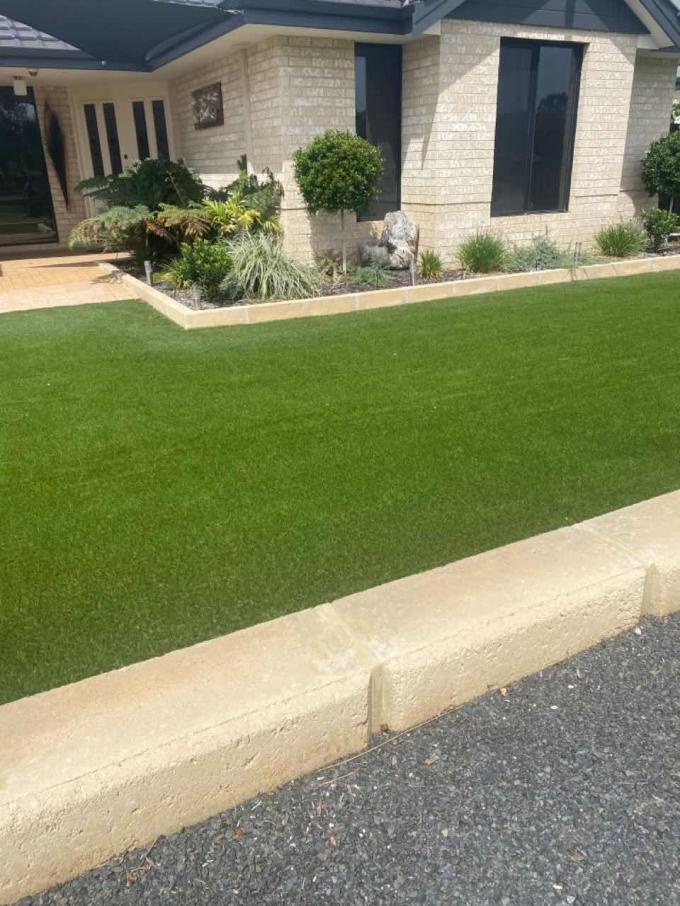 Herbe synthétique de tapis artificiel d'herbe de 50MM pour l'herbe de paysage de jardin 0