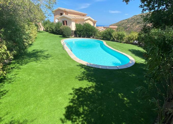 Jardin d'arrière-cour d'AVG aménageant le gazon en parc synthétique de Multiuso 25mm Falsa d'herbe 0