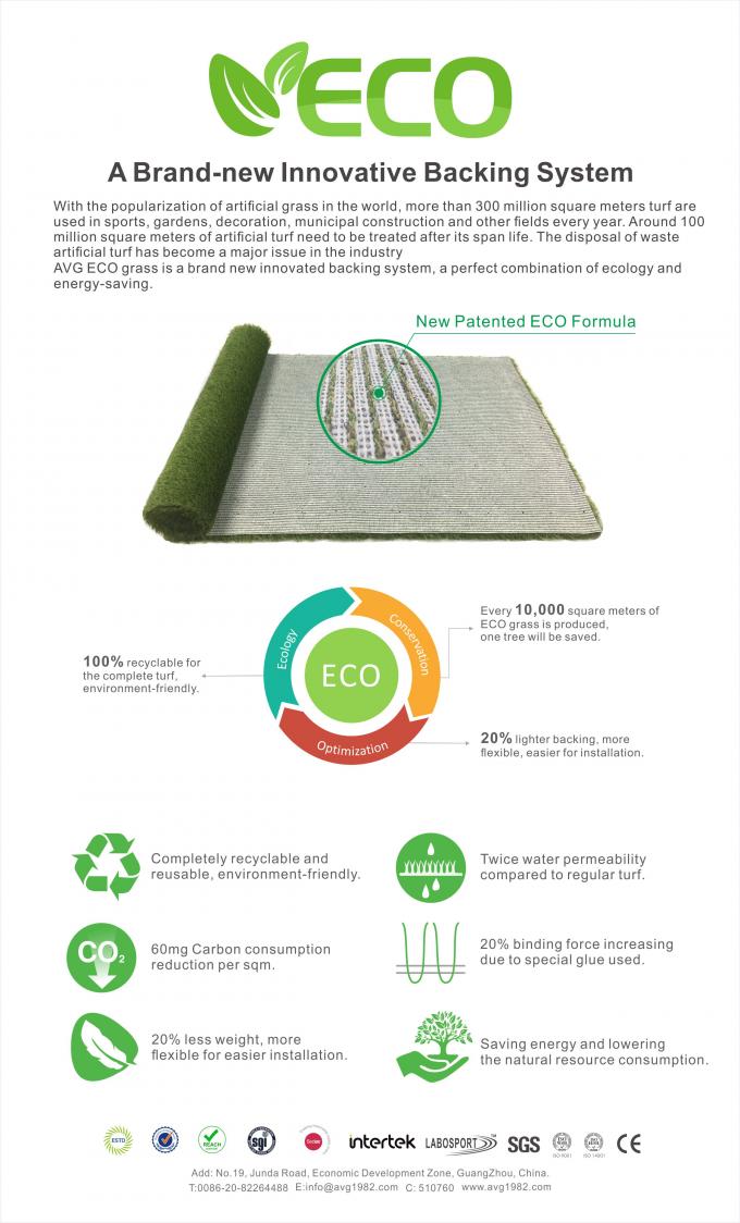 Herbe synthétique ECO de paysage de gazon de pelouse artificielle décorative de haute qualité extérieure de plastique soutenant 100% recyclable 1