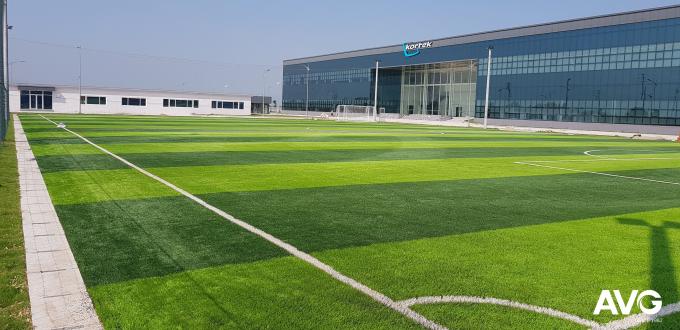 Herbe artificielle d'herbe extérieure du football d'AVG Gazon 45mm pour la vente en gros 0