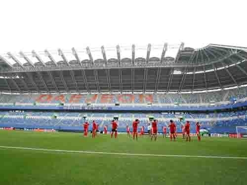 LA CHINE Vrais tapis artificiels de regard d'herbe de terrain de football, gazon synthétique du football fournisseur